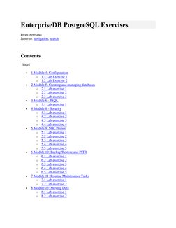EnterpriseDB PostgreSQL Lab Exercises | PDF | Postgre Sql | Databases