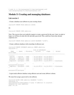 EnterpriseDB PostgreSQL Lab Exercises | PDF | Postgre Sql | Databases