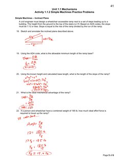 Simple Machines Practice Problems Key | PDF | Lever | Machines