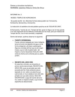 Zonas y circuitos turísticos  
NOMBRE: Jakeline Hilares Ortiz De Orue 
                              
UAP            MUSEO: T