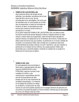 Zonas y circuitos turísticos  
NOMBRE: Jakeline Hilares Ortiz De Orue 
                              
UAP            MUSEO: T