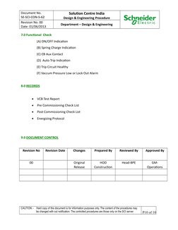 Document No.
SE-SCI-CON-S-62
Solution Centre India
Design & Engineering Procedure
Revision No. 00
Date: 01/06/2013 
Departmen