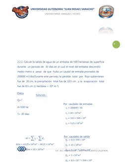 UNIVERSIDAD AUTONOMA “JUAN MISAEL SARACHO” 
UNIVERSITARIOS: ENRIQUEZ / VICENTE 
 
 CIV -361  HIDROLOGIA  | DOC.: ING. ALBERTO