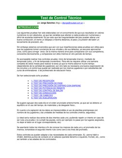 Test de Control Técnico 
   
por Jorge Sanchez (Arg) < dtjorge@ciudad.com.ar > 
  
 INTRODUCCION 
Las siguientes pruebas