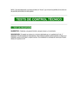 NOTA : Se está elaborando una base de datos en “Acces”, que vincule las planillas de los test con 
las planillas personales d