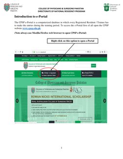 CPSP e-Portal User Guidelines | PDF | Residency (Medicine) | Icon ...