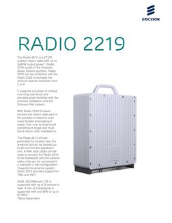 Ericsson Radio 2219 Overview | PDF | Radio | Ericsson
