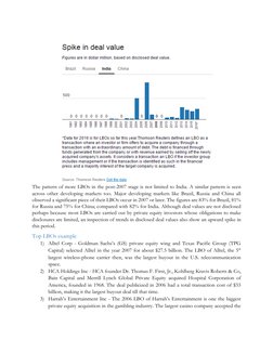 The pattern of more LBOs in the post-2007 stage is not limited to India. A similar pattern is seen 
across other developing
