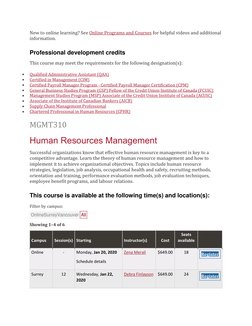 SFU Human Resources Management Certificate | PDF | Textbook ...