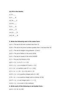 Sets Worksheet: Set-Builder Form Practice | PDF | Numbers ...