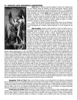 IV.- EDIPO REY: MITO, ARGUMENTO Y COMENTARIOS 
Edipo  (http://es.wikipedia.org/wiki/Edipo)rey (gr. Oι̉δίπoυς τύραννoς, Oidipo