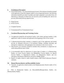 8. 
Establishment Description 
 General Information – For each manufacturing location, a floor diagram should be included