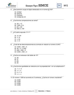 www.villaeduca.cl - Creado y diseñado por VillaEduca® 3      Matemática – 4º Básico 
  
Nº2 
 
5. ¿Qué posición ocupa