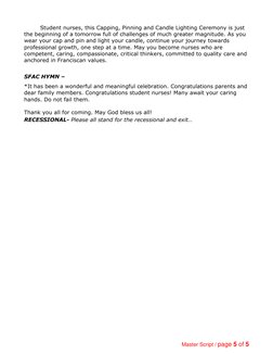 Capping and Pinning Ceremony Script | PDF | Nursing