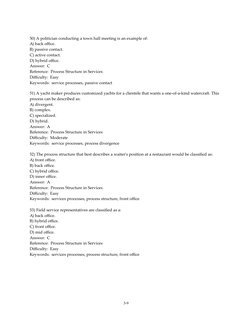 50) A politician conducting a town hall meeting is an example of:
A) back office.
B) passive contact.
C) active contact.
D) h