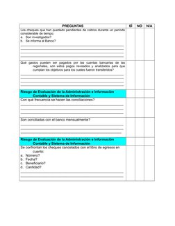 Cuestionario de Control Interno Bancario | PDF | Cheque | Bancos