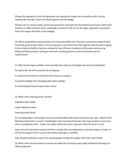 Change the operation to the third generator set, leaving the original set as stand-by until it can be 
repaired the next day.