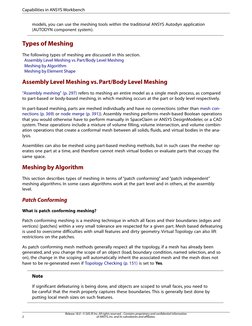 models, you can use the meshing tools within the traditional ANSYS Autodyn application
(AUTODYN component system).
Types of M