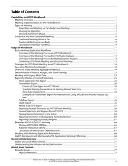 Table of Contents
Capabilities in ANSYS Workbench ...........................................................................