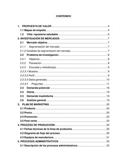 CONTENIDO 
 
1. PROPUESTA DE VALOR ................................................................................ 4 
1.1 Ma