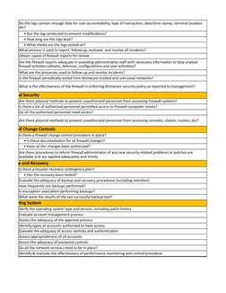 Firewall Audit Checklist Overview | PDF | Firewall (Computing ...