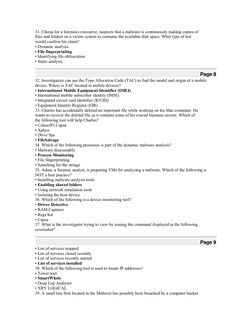 31. Chong-lee a forensics executive, suspects that a malware is continuously making copies of
files and folders on a victim