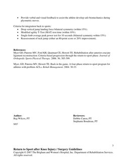 Return To Running Protocol.pdf Brigham & Women's Hospital - Return To Sports Guidelines | PDF ...