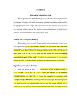 CHAPTER III 
 
RESEARCH METHODOLOGY 
 
This chapter describes the methodology of research study particularly the research 
me