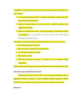 “acceptability test form”, please refer to the previous bounded theses). Generally, you 
have 3 options: 
1. Use an exist