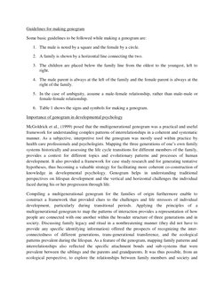 Guidelines for making genogram 
Some basic guidelines to be followed while making a genogram are: 
1. The male is noted by a