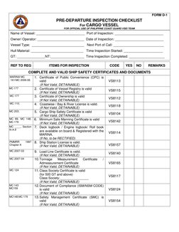 Pre-Departure Inspection Checklist | PDF | Ships | Watercraft
