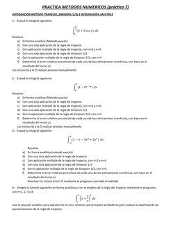 PRACTICA METODOS NUMERICOS (práctica 7) 
INTEGRACIÓN MÉTODO TRAPECIO, SIMPSON (1/3) E INTEGRACIÓN MULTIPLE  
1.-  Evalué la i