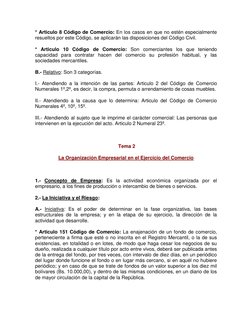 * Articulo 8 Código de Comercio: En los casos en que no estén especialmente 
resueltos por este Código, se aplicarán las disp