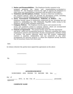 Project-Based Employment Contract Template | PDF | Employment | Civil ...