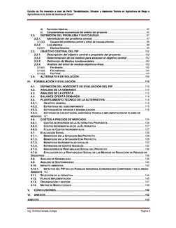 Estudio de Pre inversión a nivel de Perfil “Sensibilización, Difusión y Asistencia Técnica en Agricultura de Riego a 
Agricul