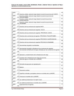 Estudio de Pre inversión a nivel de Perfil “Sensibilización, Difusión y Asistencia Técnica en Agricultura de Riego a 
Agricul
