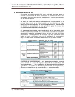 Estudio de Pre inversión a nivel de Perfil “Sensibilización, Difusión y Asistencia Técnica en Agricultura de Riego a 
Agricul
