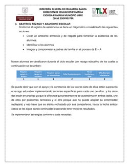DIRECCIÓN GENERAL DE EDUCACIÓN BÁSICA 
DIRECCIÓN DE EDUCACIÓN PRIMARIA 
ESCUELA PRIMARIA MUNICIPIO LIBRE 
CLAVE 29DPR0373R