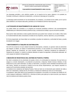 SERVICIO DE OPERACIÓN Y MANTENCIÓN LINEA ELECTRICA
PROYECTO MINA CHUQUICAMATA SUBTERRÁNEA
PLAN MATRIZ DE MANTENIMIENTO LINEA