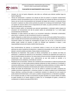 SERVICIO DE OPERACIÓN Y MANTENCIÓN LINEA ELECTRICA
PROYECTO MINA CHUQUICAMATA SUBTERRÁNEA
PLAN MATRIZ DE MANTENIMIENTO LINEA