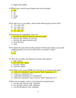 Web Development Exam Questions | PDF | Html Element | Html