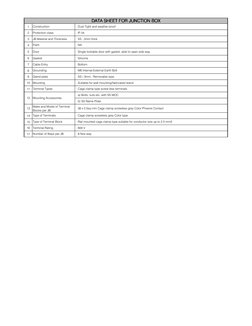 Junction Box Data Sheet Overview | PDF