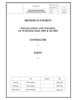 Method Statement for Pipe Installation | PDF | Pipe (Fluid Conveyance ...