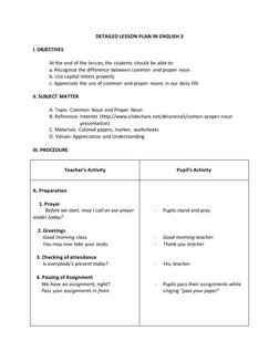 Grade 3 Nouns Lesson Plan | PDF | Noun