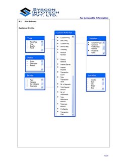 For Actionable Information 
 
 
8/25 
4.1 
Star Schema 
 
Customer Profile