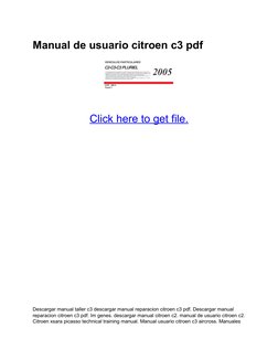 Manual de usuario citroen c3 pdf 
 
Click here to get file.  (http://coolluck.info/pmsdr8?x=Manual+de+usuario+citroen+c3+pdf)