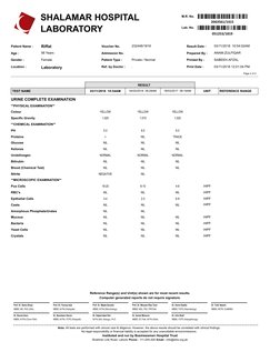 2063561/14
Voucher No.
Lab. No.
Patient Name :
Patient Type :
Gender :
Age :
Location :
Female
Riffat
Admission No.
Result Da
