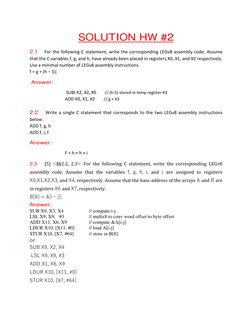 LEGv8 Assembly Code Solutions | PDF | Digital Technology | Computer ...