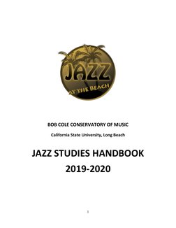 +";;
BUUIF#FBDI
BOB COLE CONSERVATORY OF MUSIC 
California State University, Long Beach 
JAZZ STUDIES HANDBOOK