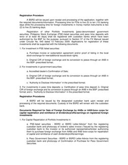 BSP Registration for Foreign Investments | PDF | Stocks | Securities ...